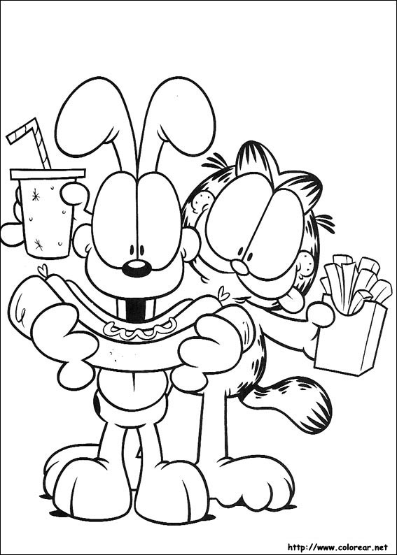 odie and garfield coloring pages - photo #28