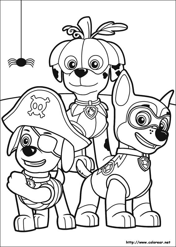 Dibujo para colorear del lindo rastreador de la Patrulla Canina - Dibujos  para colorear imprimir gratis
