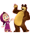 Masha y el oso para colorear