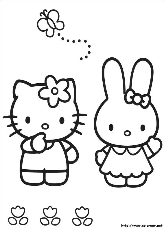 Matemático Arquitectura pronunciación Dibujos para colorear de Hello Kitty