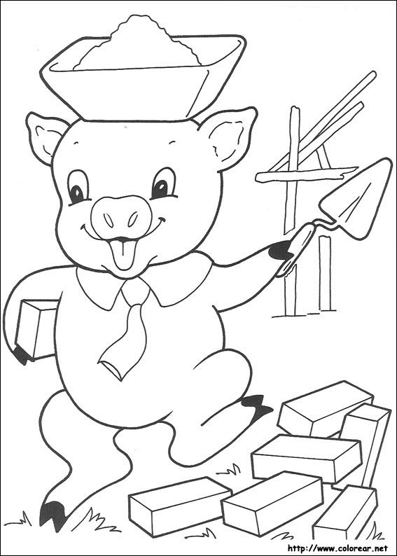 Dibujos Para Colorear De Los Tres Cochinitos