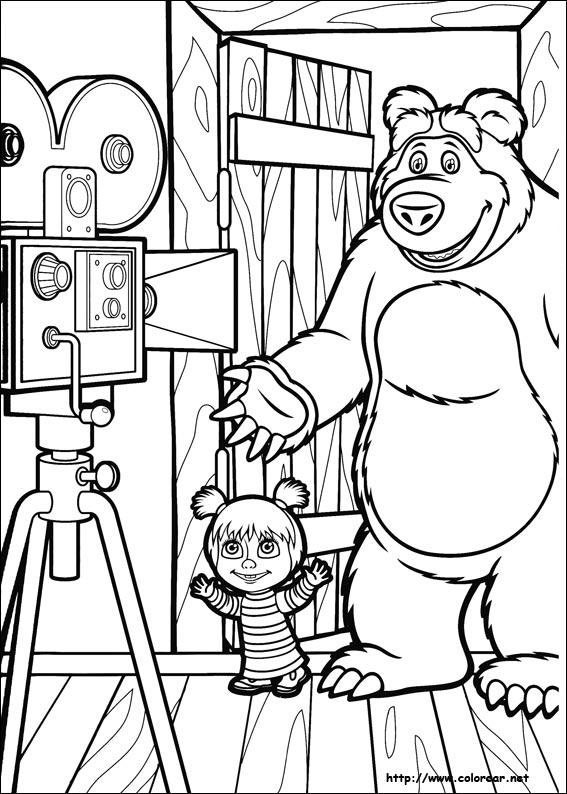Dibujos para colorear de Masha y el oso