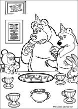 Dibujos de Masha y el oso para colorear en 